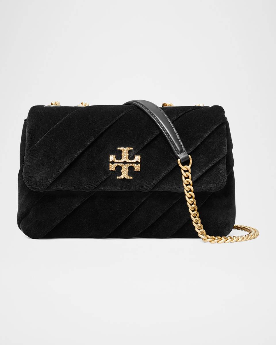 Kira Small Draped Velvet Convertible Shoulder Bag